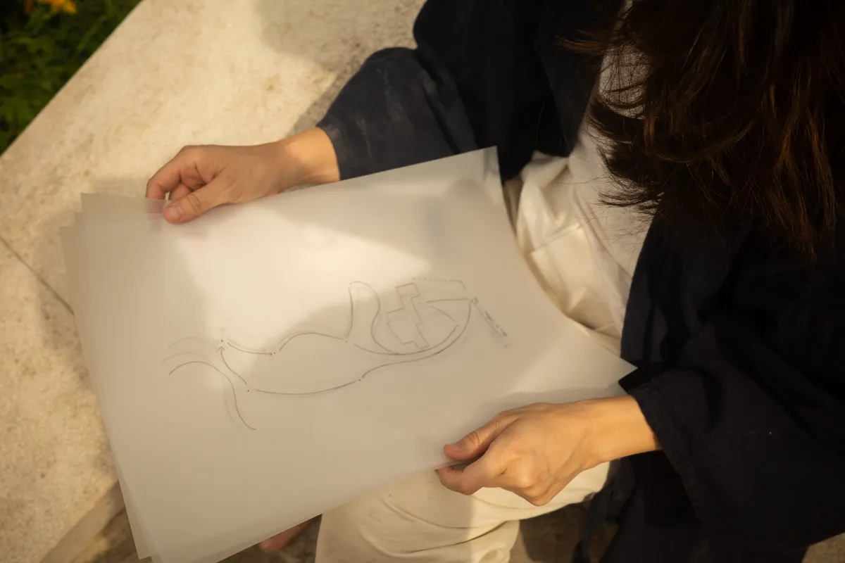 Installation view of Ayumi Paul: Fischmond am Waldsee