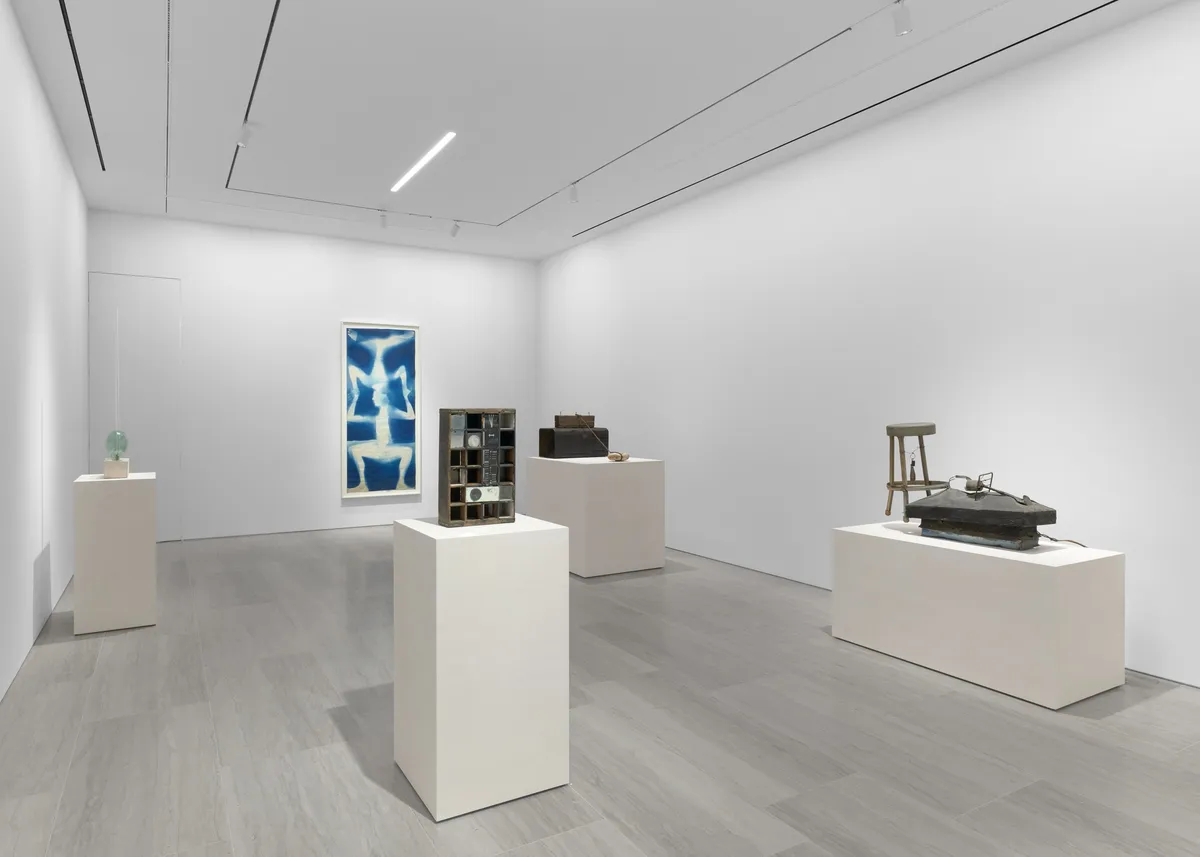 Installation view of Robert Rauschenberg: Important Early Works from the Cy Twombly Foundation