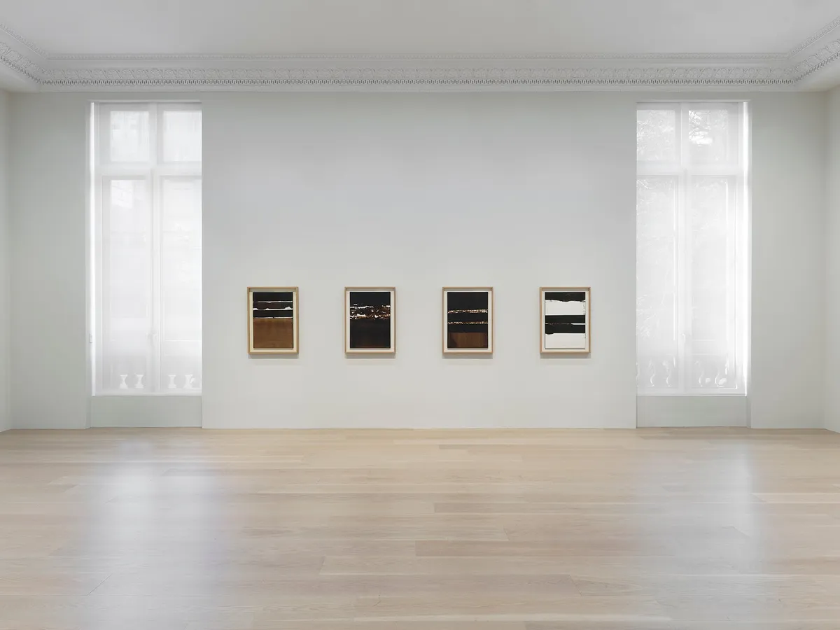 Installation view of Pierre Soulages: Paintings on Paper