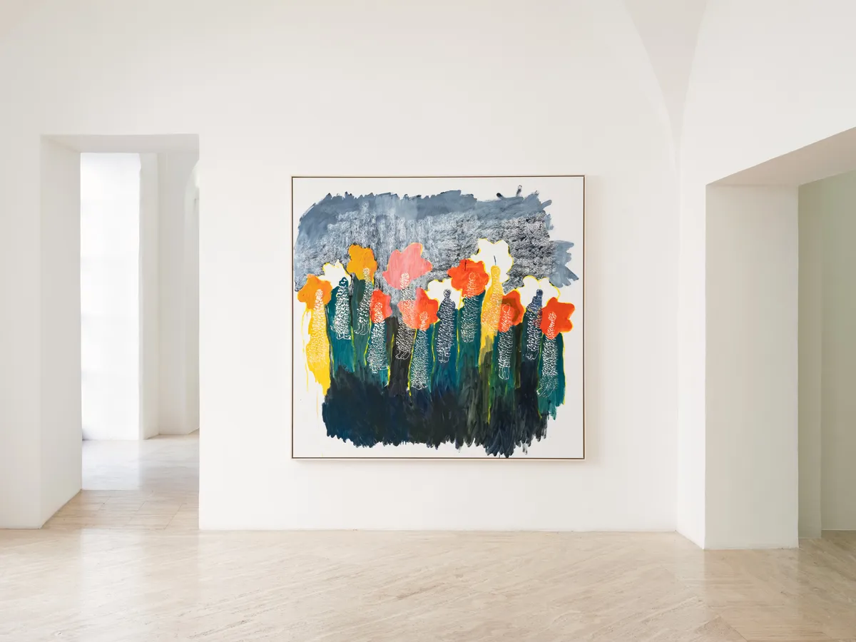 Installation view of Portia Zvavahera: Like Flowers We Fade