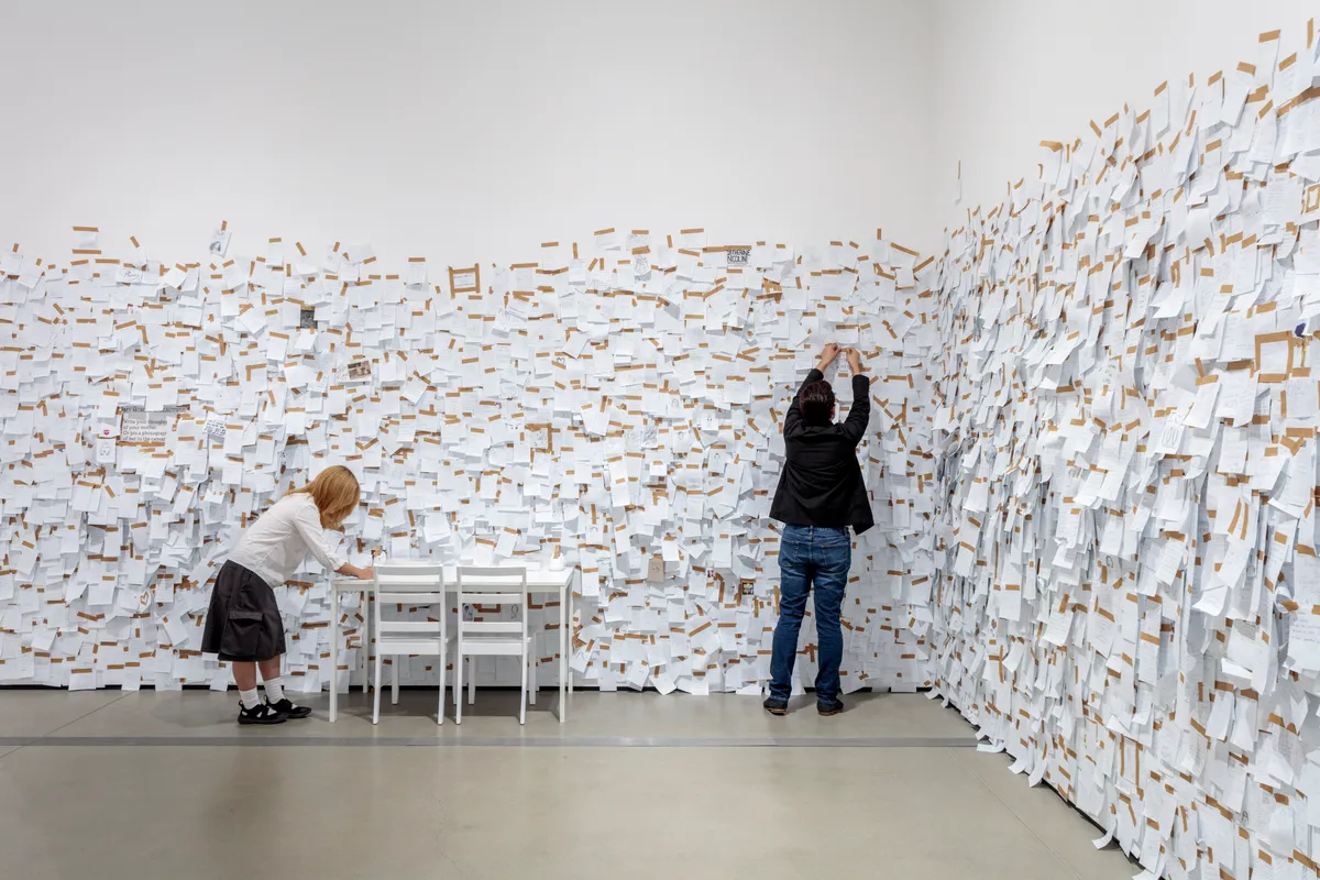 Installation view of Yoko Ono: Music of the Mind