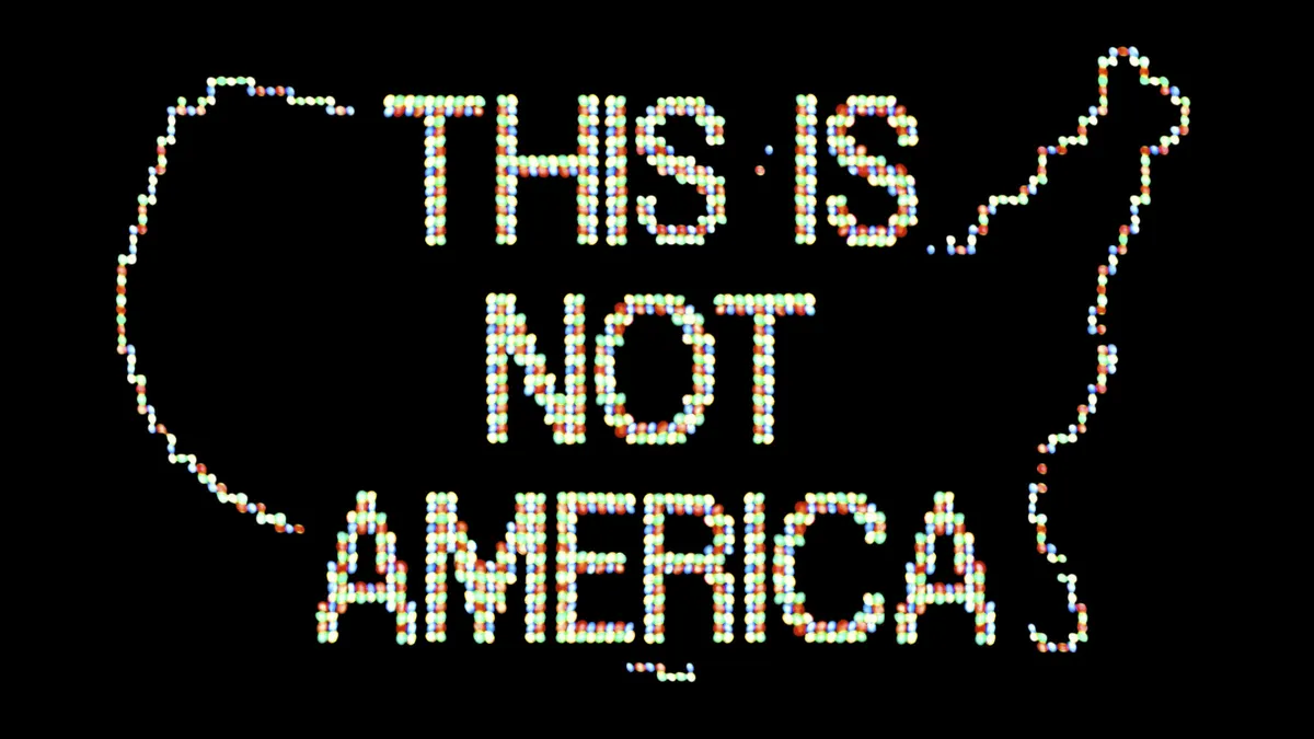 A Logo for America [Digital animation commissioned by The Public Art Fund for Spectacolor Sign, Times Square, New York, April 1987], 1987