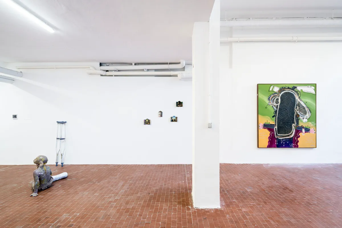 Installation view of In Space No One Can Hear You Laugh (Stay Human) – Dieci Anni Dopo