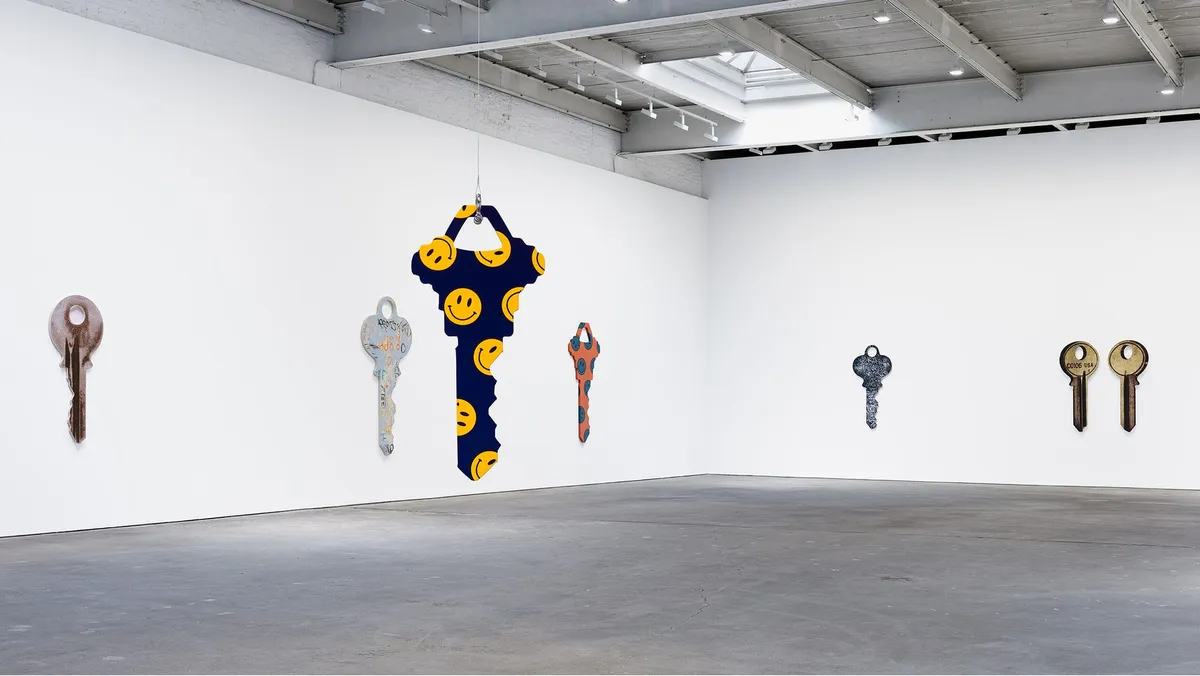 Installation view of Nate Lowman: Hanging Out