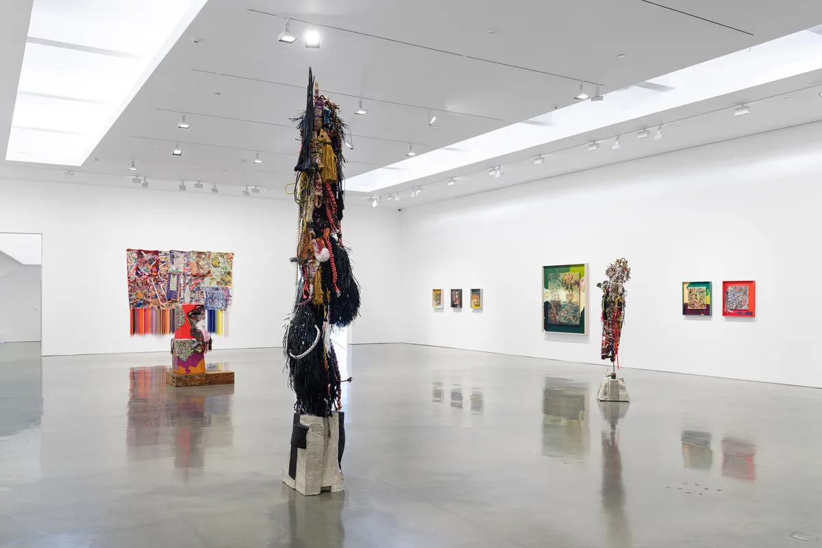 Installation view of Elliott Hundley: Book of Sand