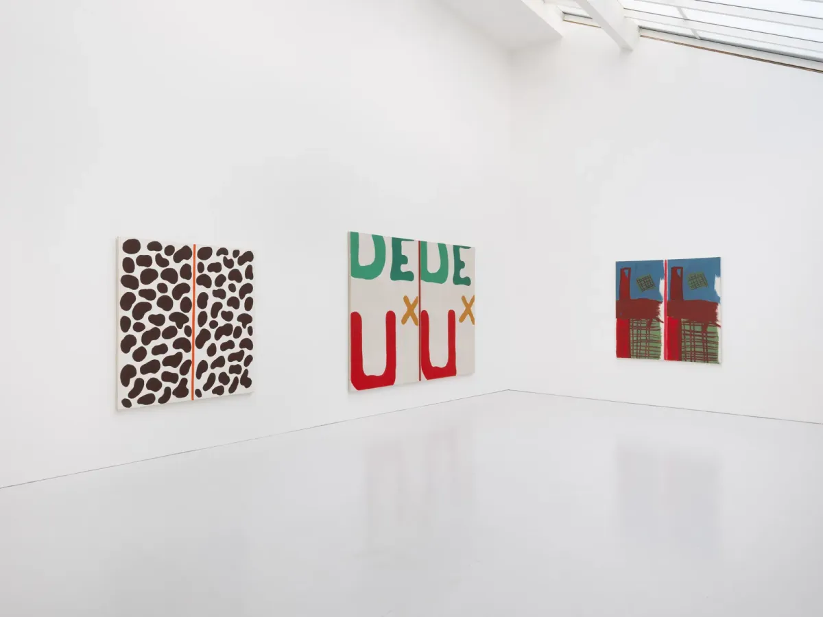 Installation view of Bernard Piffaretti: Painting & Caption