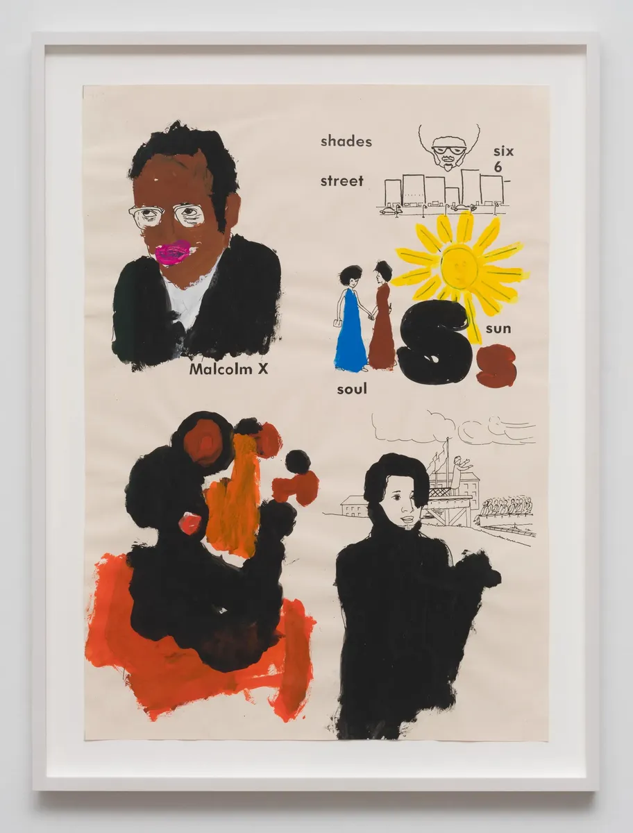 Malcolm X, Sun, Frederick Douglass, Boy with Bubbles #10, 2001