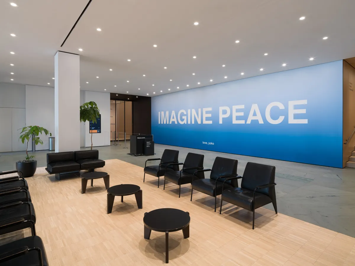Installation view of Yoko Ono: IMAGINE PEACE