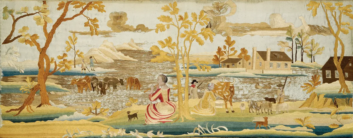 Attributed to Faith Trumbull, Needlework Picture, 1754