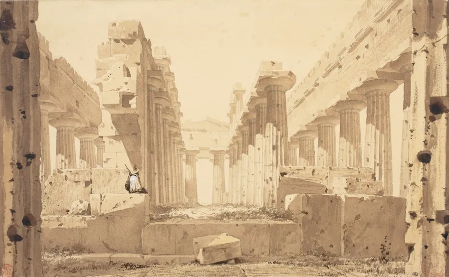Eugène Viollet-le-Duc, Le temple de Neptune à Paestum, 1836
