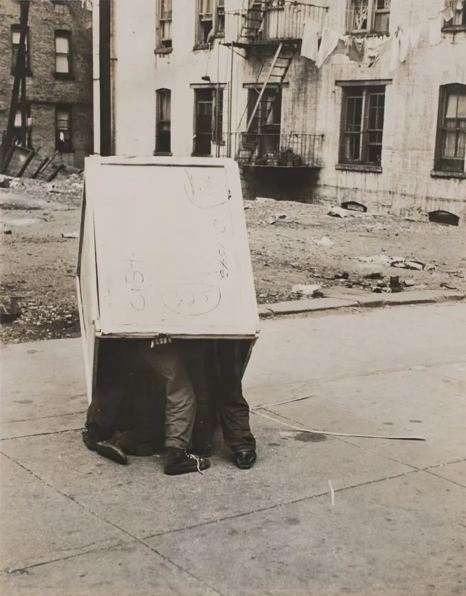 Helen Levitt, New York (Three Boys in box), c. 1945