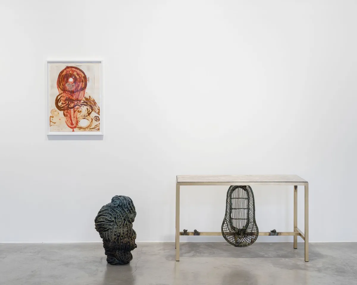 Installation view of Johan Creten: Les Chiens de Pavlov