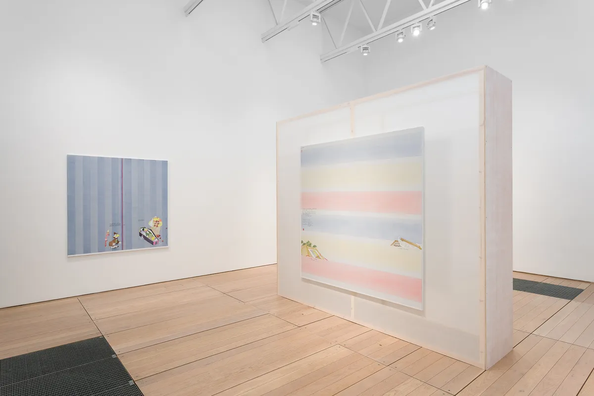 Installation view of Evelyn Taocheng Wang: Being Poetic Ruins Life