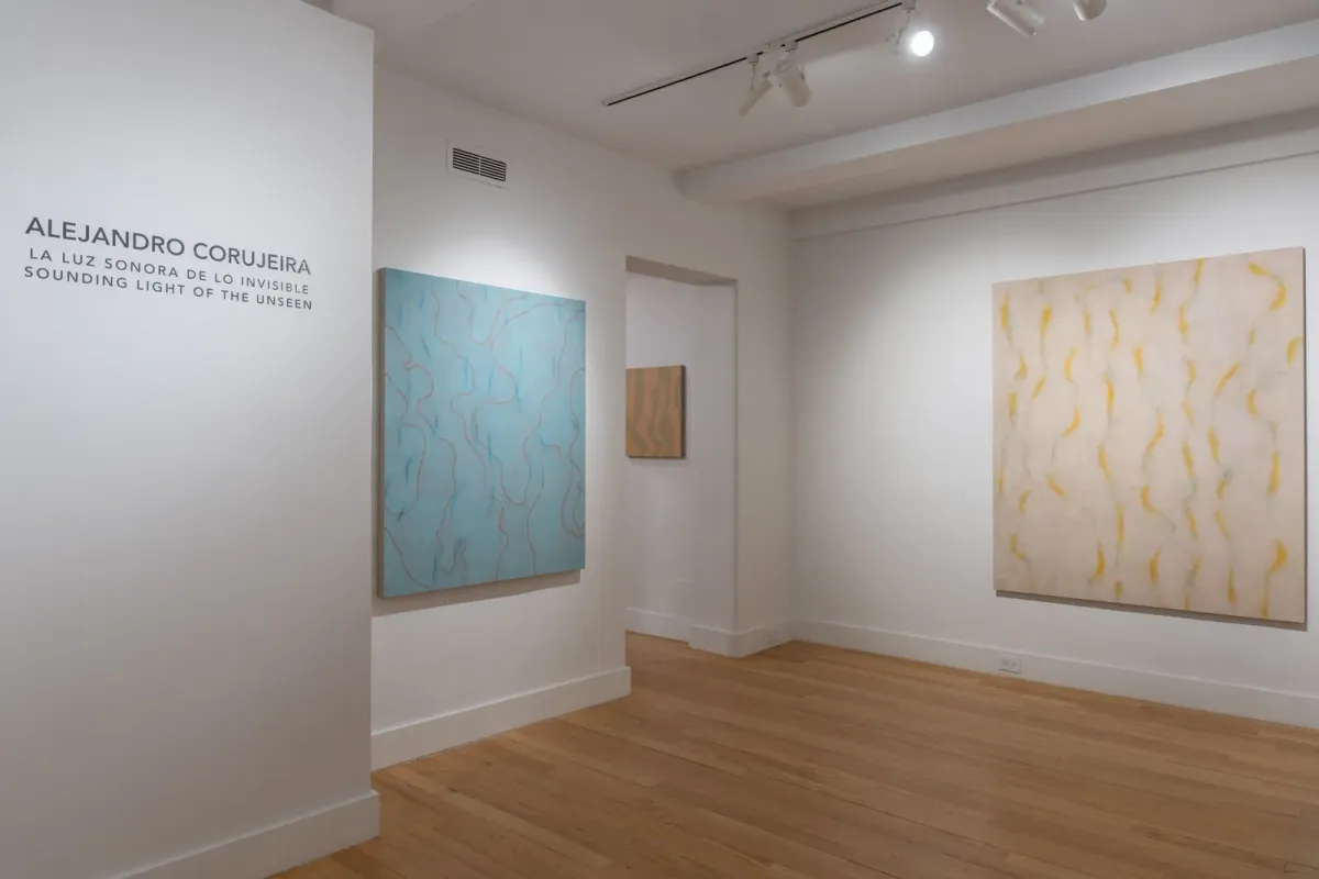 Installation view of Alejandro Corujeira: La sonora luz de lo invisible (Sounding Light of the Unseen)