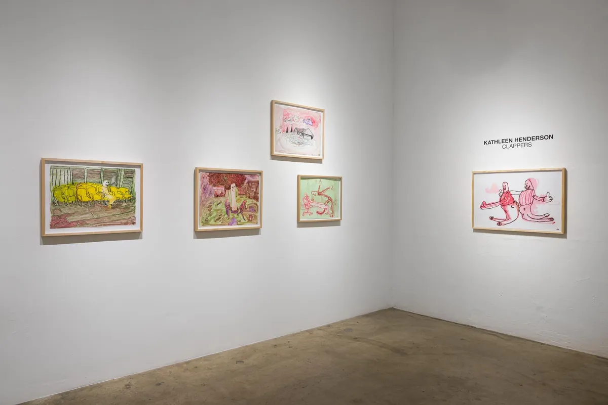 Installation view of Kathleen Henderson: Clappers