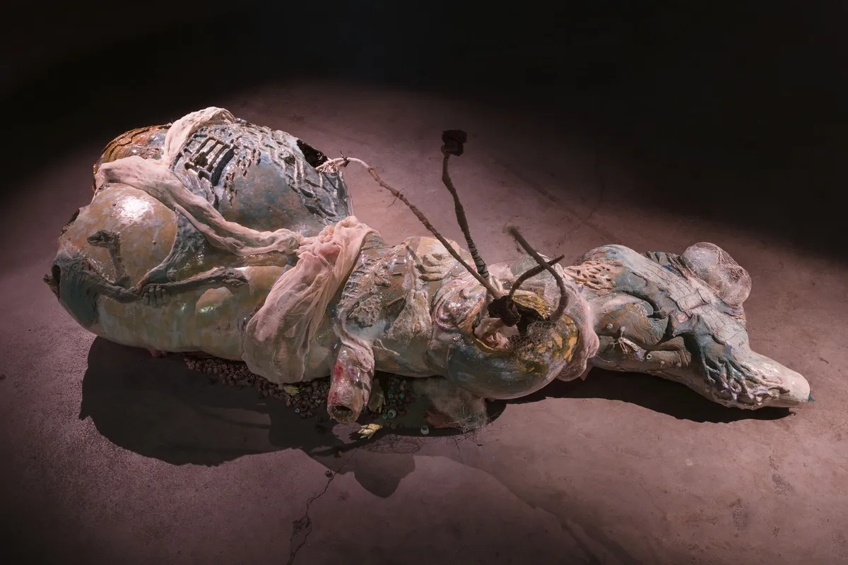 Installation view of Yining Fei: Feral Sediment