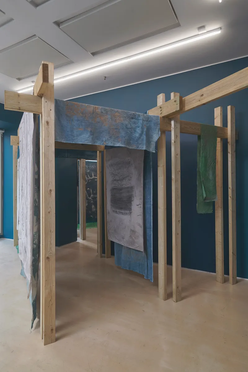 Installation view of Dala Nasser: Cemetery of Martyrs