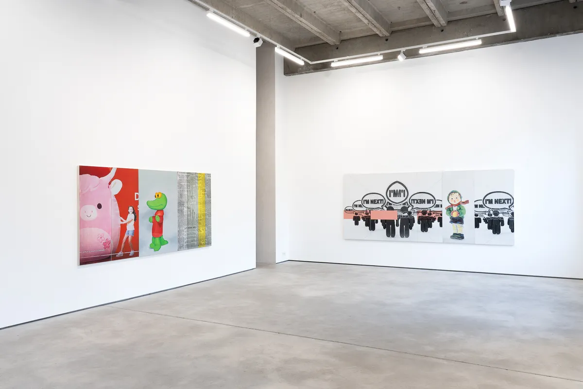 Installation view of Julia Wachtel: Return to Content a/b