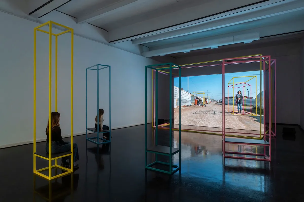 Installation view of Hito Steyerl: Mechanical Kurds