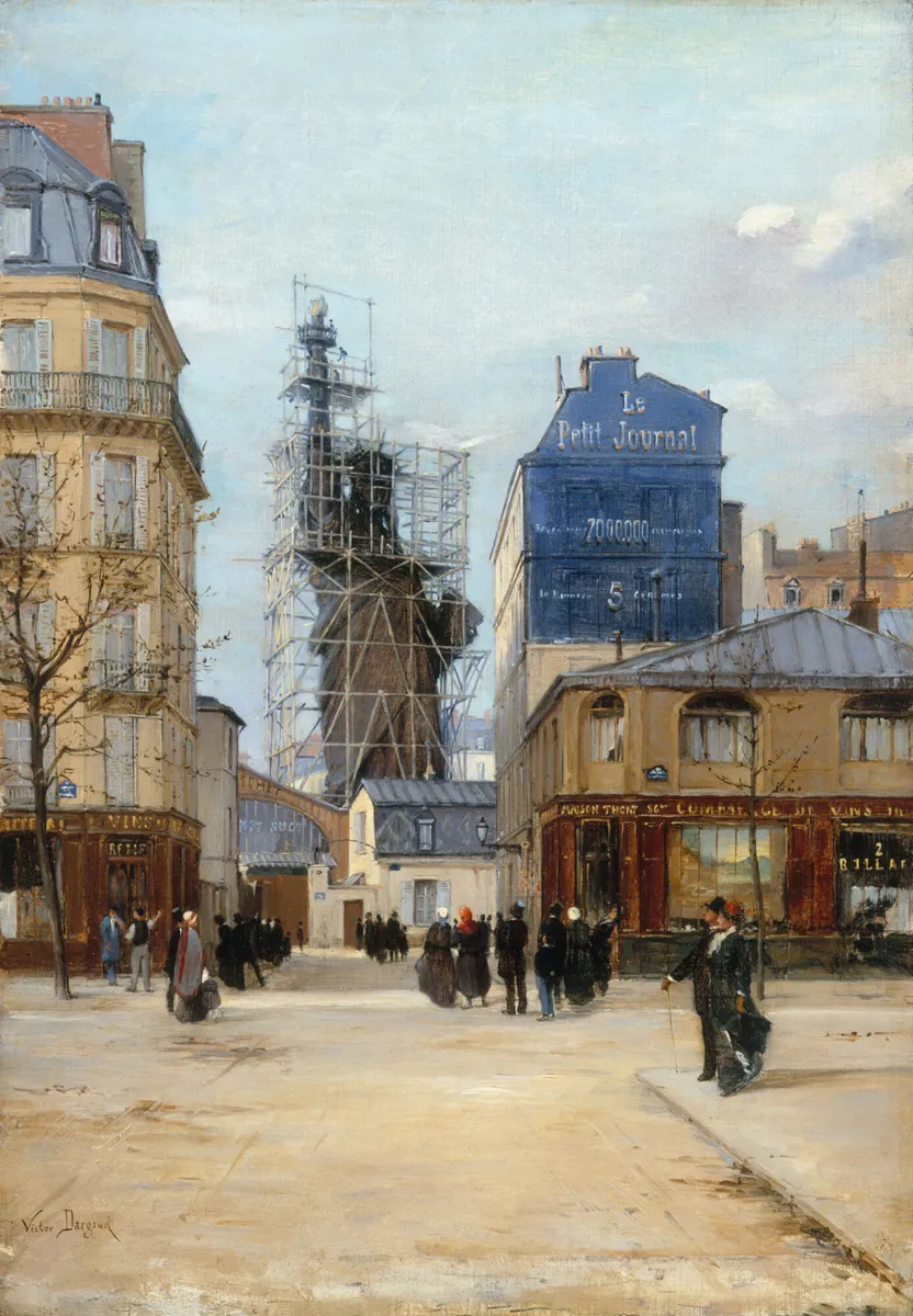Paul-Joseph-Victor Dargaud (1847-1914), La Liberté éclairant le monde, vue du boulevard de Courcelles, 1884
