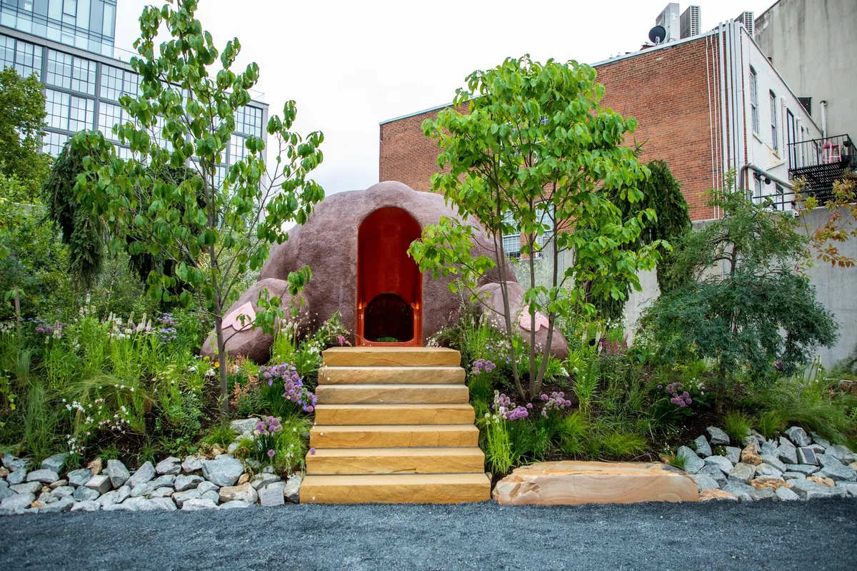 Installation view of Precious Okoyomon: Courtyard Commission