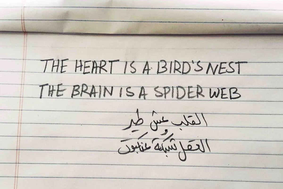 Mohammad Alfaraj: The heart is a bird’s nest, the brain is a spider web