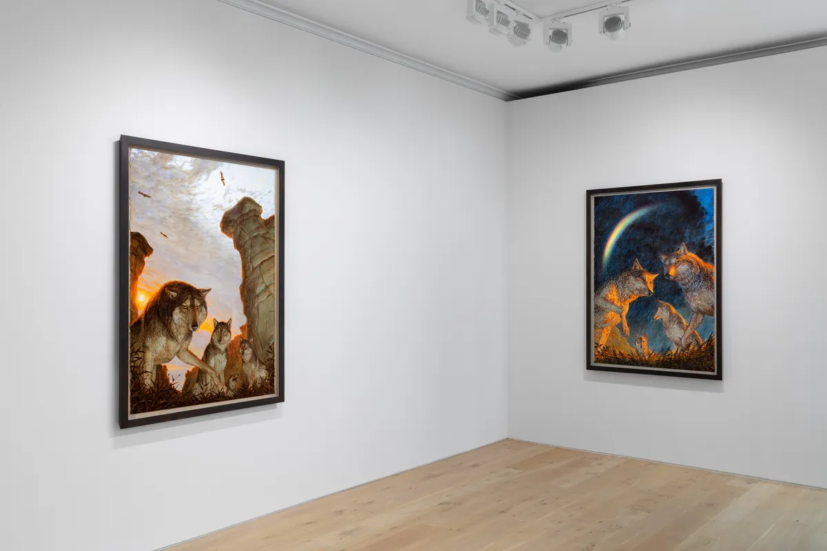 Installation view of Walton Ford: An Orbed Drop of Light