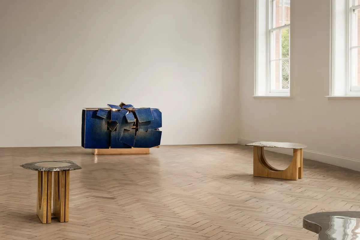 Installation view of Vincent Dubourg: Blue Weather