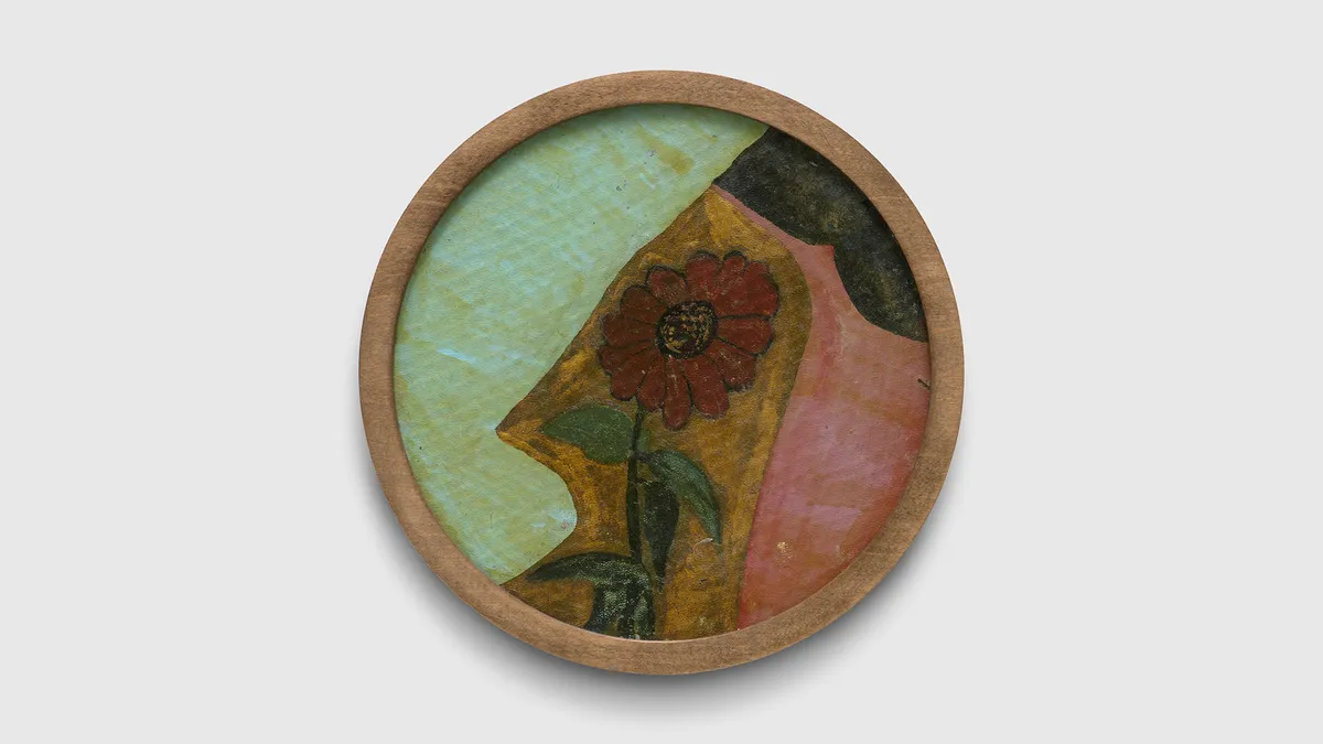 Untitled (Red Flower On Abstract Land And Sky), n.d.