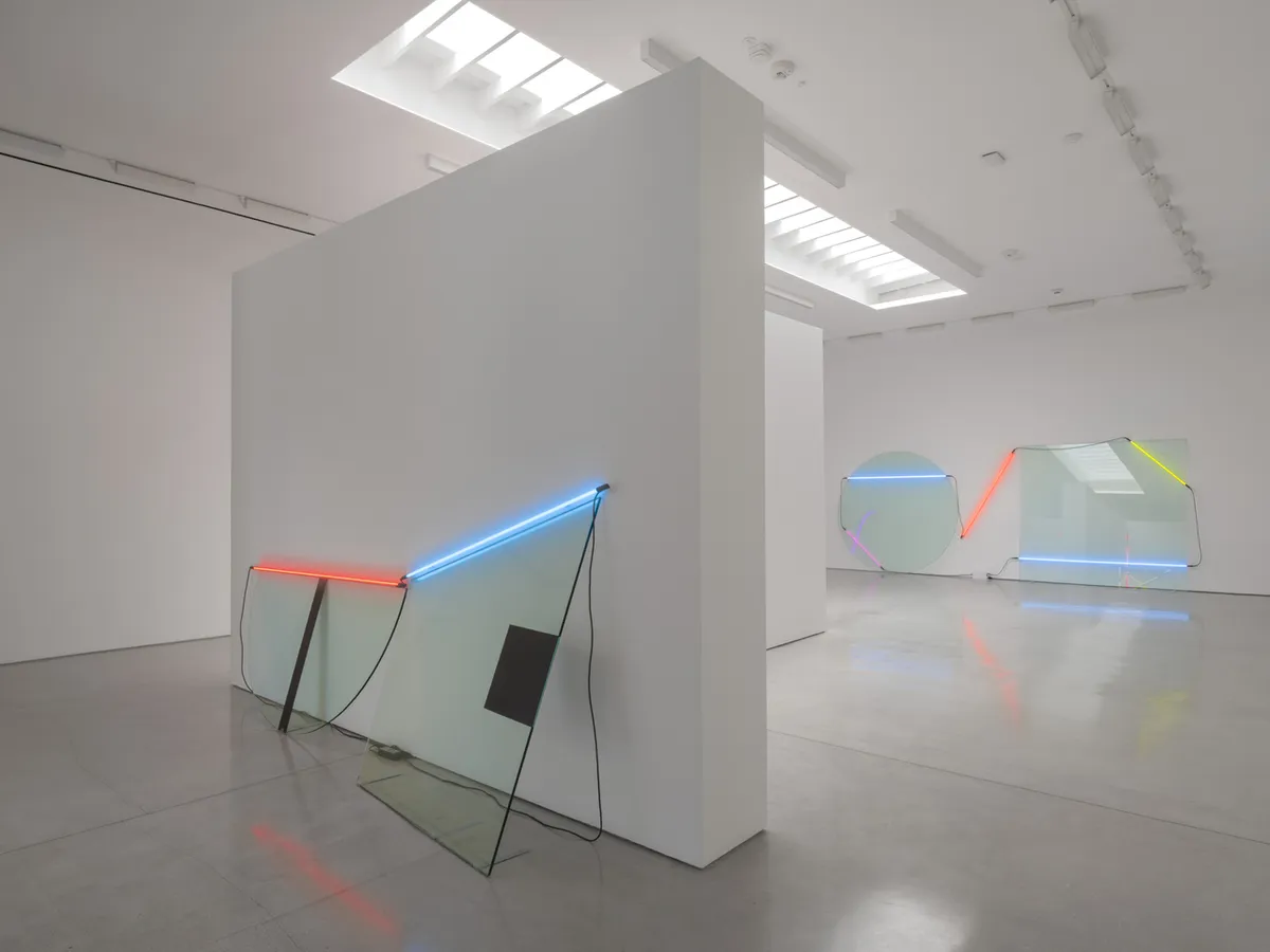Installation view of Keith Sonnier: Inside Light, 1968–1970