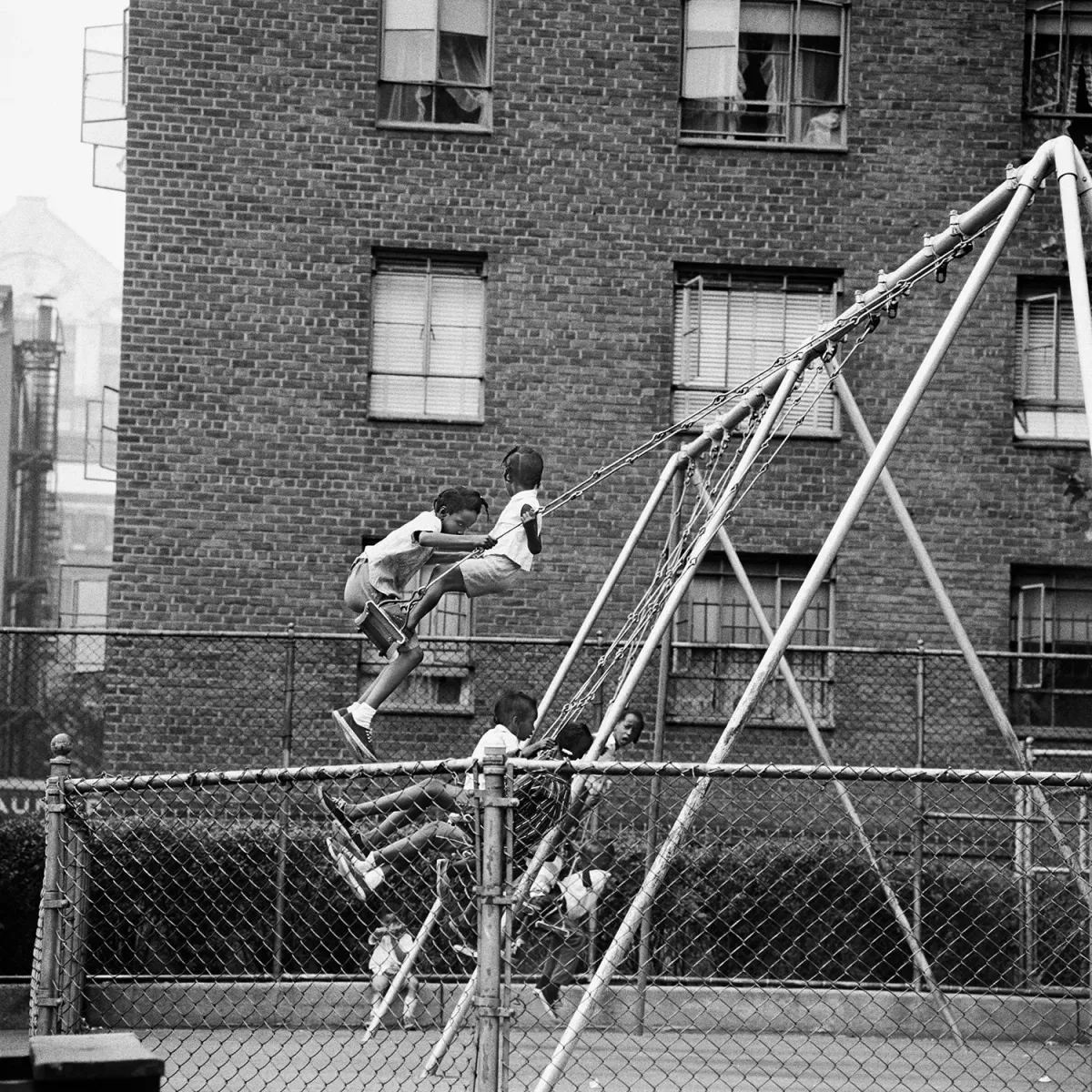 Untitled (Children on Swing Set, Harlem, NY), 1971