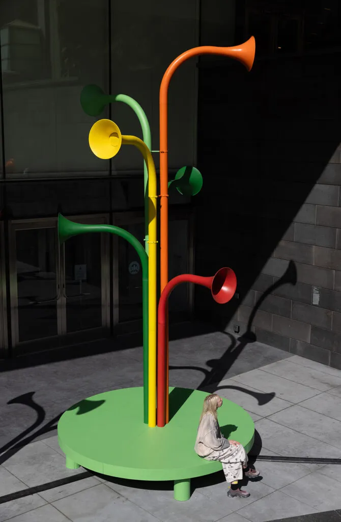 Installation view of Yuri Suzuki: Arborhythm