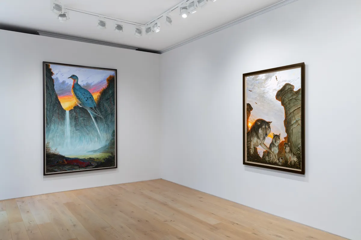 Installation view of Walton Ford: An Orbed Drop of Light