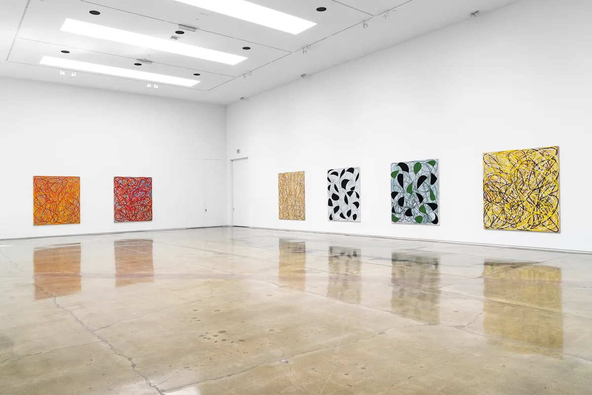 Installation view of Charles Arnoldi: String Theory