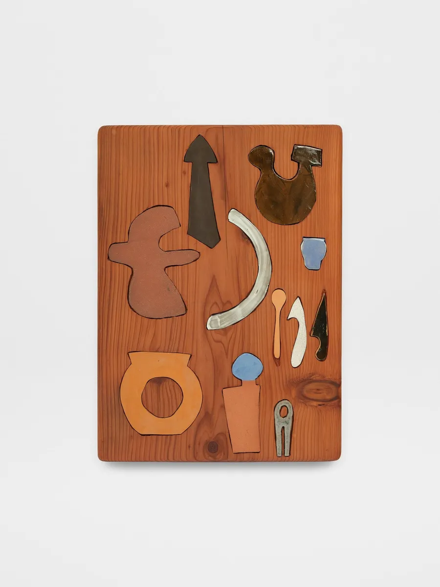 Francesca Anfossi, Wooden chairs and brown knife, 2025