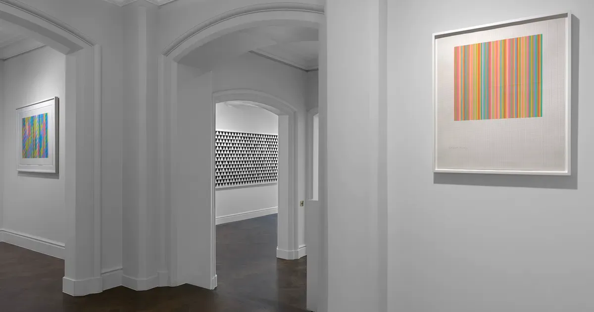 Installation view of Bridget Riley