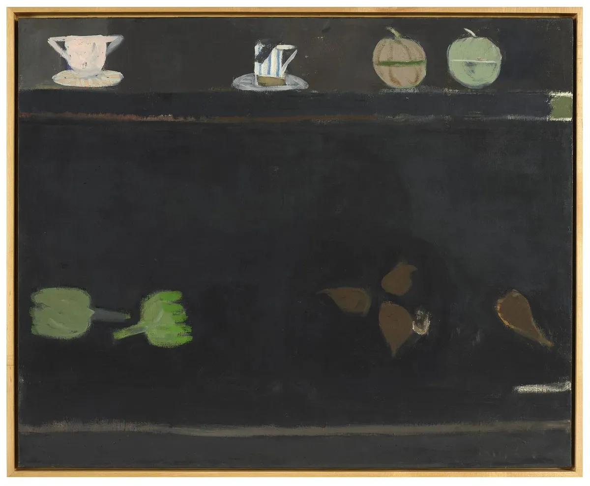 Biala, Black Still Life with Artichokes, 1986