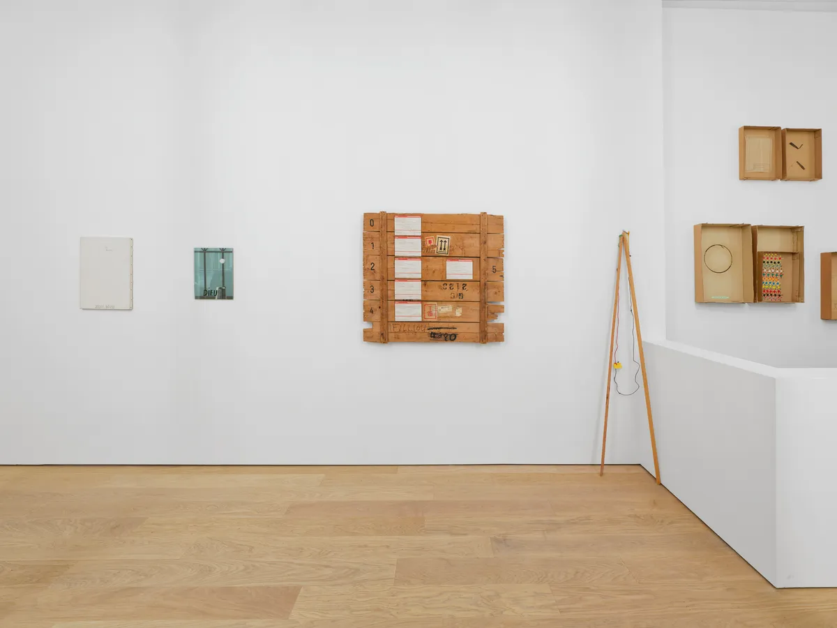 Installation view of Robert Filliou: Une histoire chuchotée de l’art
