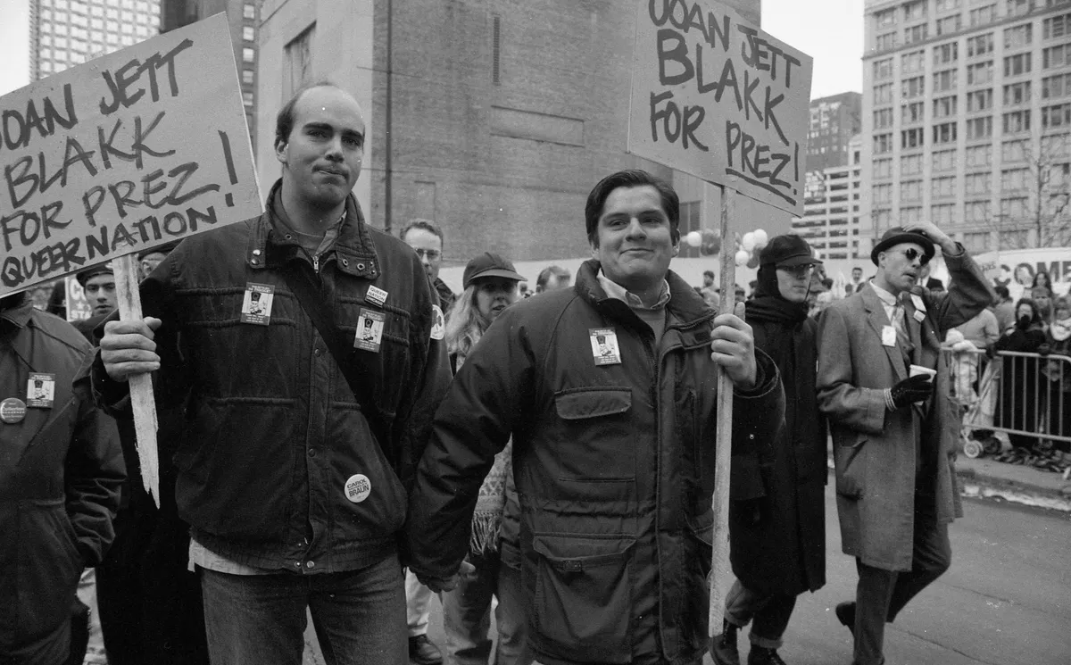 Ace Morgan, Queer nation rushes Irish Day Parade, 1992
