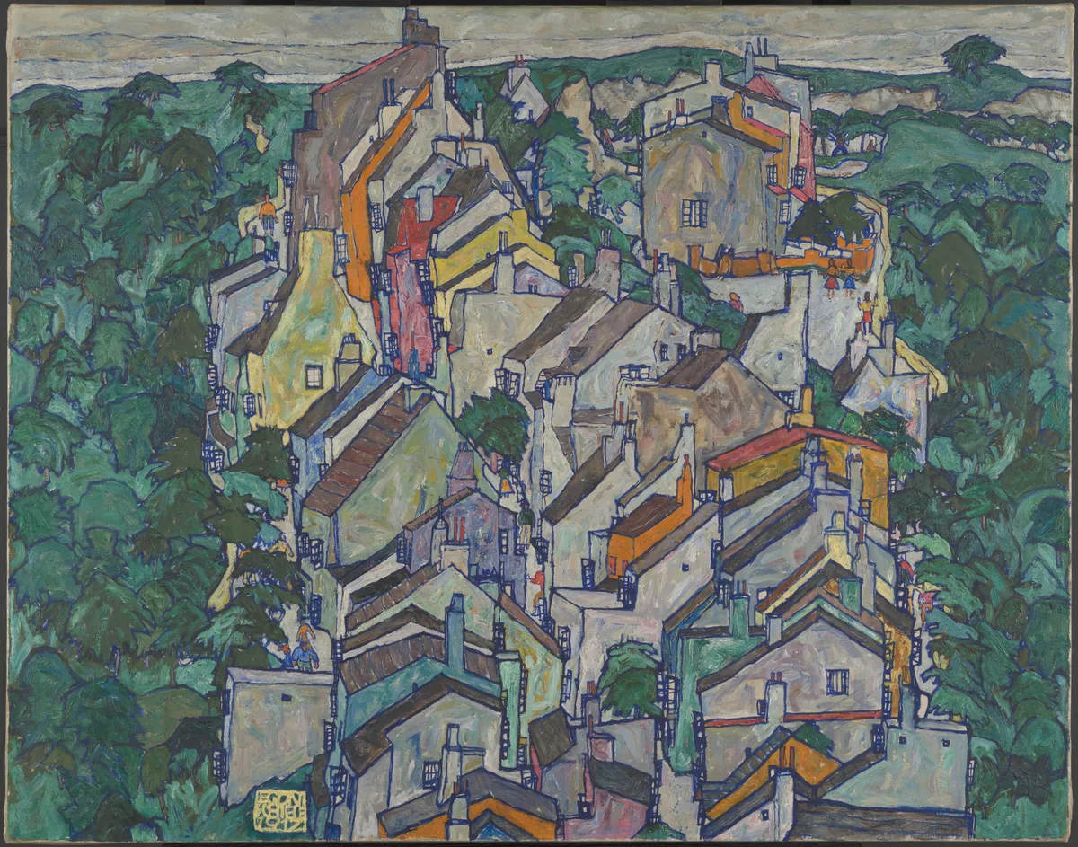 Egon Schiele, Town among Greenery (The Old City III), 1917