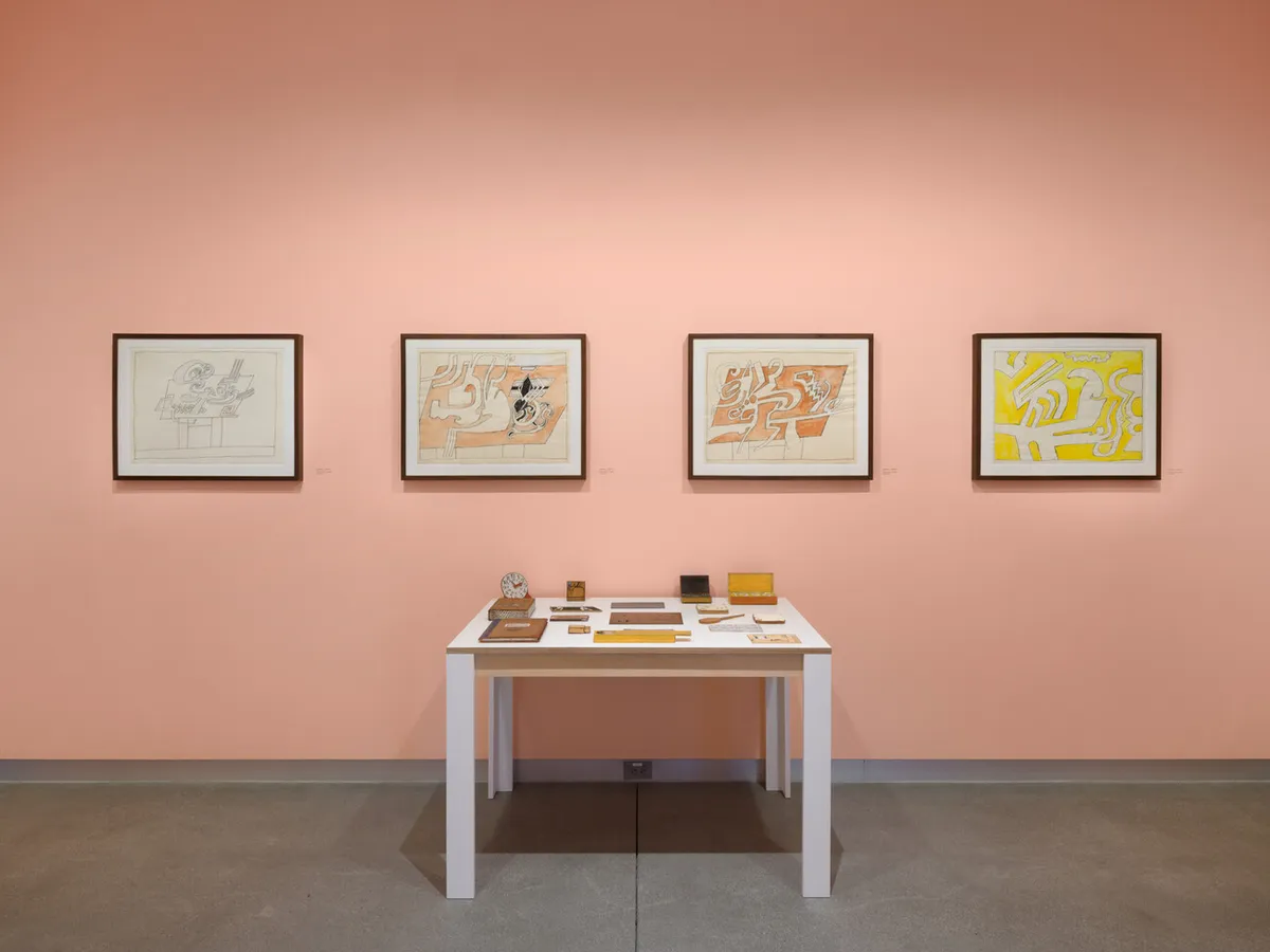 Installation view of Saul Steinberg: “Give Them a Riddle”
