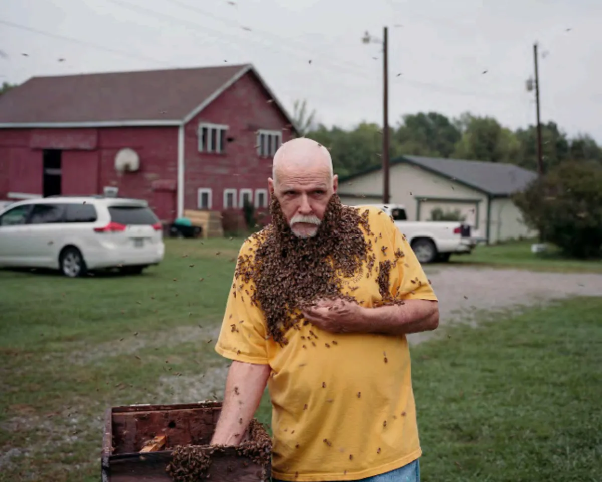 Untitled (Man with Bees), 2017