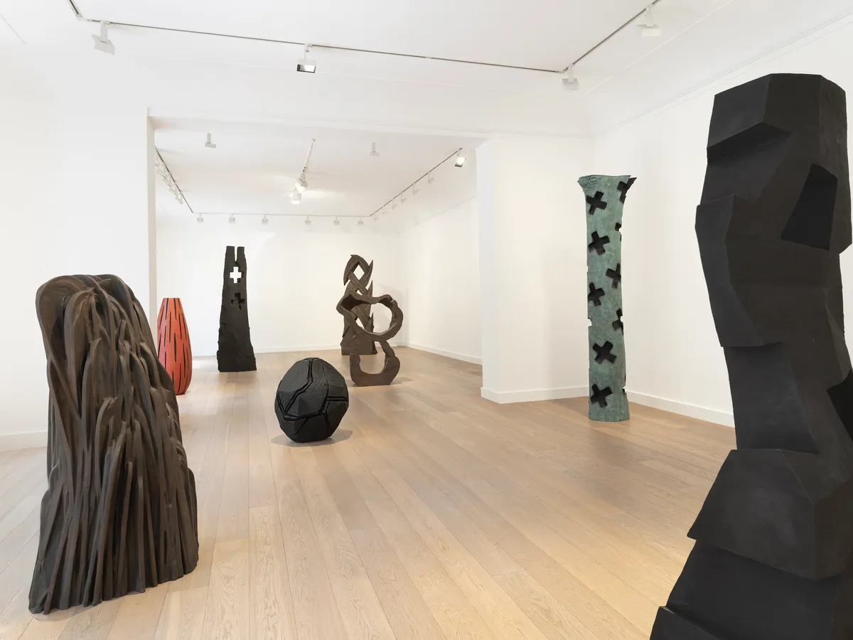 Installation view of David Nash: Catching Forms. Wood to Bronze