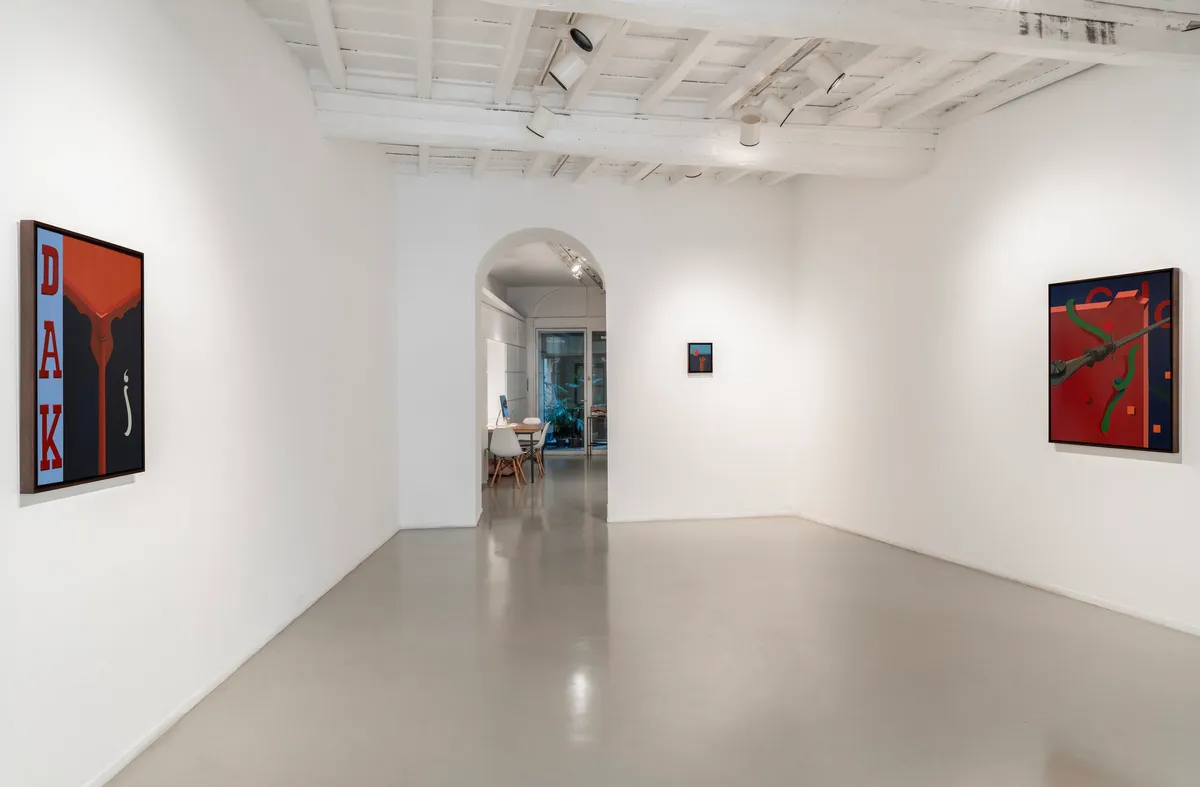 Installation view of Luca Rubegni: Poco prima, subito dopo