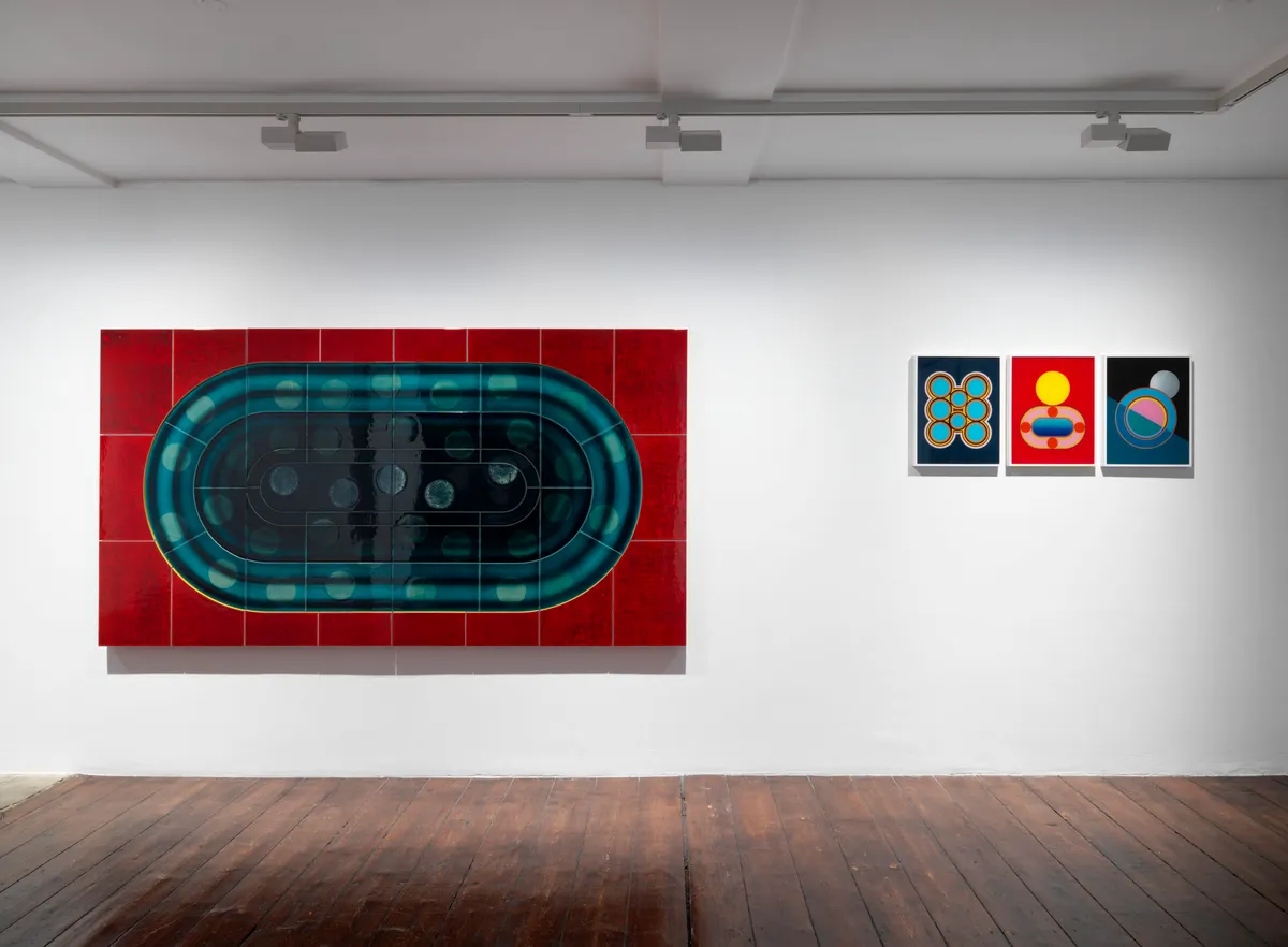 Installation view of Lubna Chowdhary: Dohra Shoor