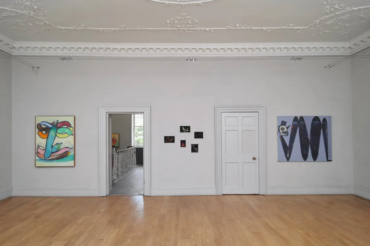 Installation view of Ansel Krut: YAWA EKAT RO NI TAE / EAT IN OR TAKE AWAY